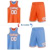 Custom Reversible Orange White-Light Blue Double Side Sublimation Basketball Suit Jersey