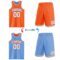 Custom Reversible Orange White-Light Blue Double Side Sublimation Basketball Suit Jersey