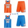 Custom Reversible Orange White-Powder Blue Double Side Sublimation Basketball Suit Jersey