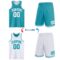 Custom Reversible Teal White Double Side Sublimation Basketball Suit Jersey