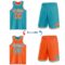 Custom Reversible Teal Orange-White Double Side Sublimation Basketball Suit Jersey