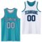 Custom Reversible Teal Gray-Navy Double Side Sublimation Basketball Suit Jersey