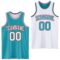 Custom Reversible Teal White-Red Double Side Sublimation Basketball Suit Jersey
