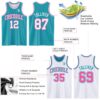 Custom Reversible Teal White-Pink Double Side Sublimation Basketball Suit Jersey