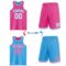 Custom Reversible Pink White-Sky Blue Double Side Sublimation Basketball Suit Jersey
