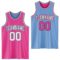 Custom Reversible Pink Black-Light Blue Double Side Sublimation Basketball Suit Jersey