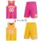 Custom Reversible Pink White-Gold Double Side Sublimation Basketball Suit Jersey
