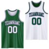 Custom Reversible Kelly Green White-Purple Double Side Sublimation Basketball Suit Jersey