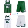 Custom Reversible Kelly Green White-Purple Double Side Sublimation Basketball Suit Jersey