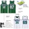Custom Reversible Kelly Green White-Purple Double Side Sublimation Basketball Suit Jersey