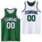 Custom Reversible Kelly Green White-Purple Double Side Sublimation Basketball Suit Jersey