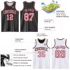 Custom Reversible Black Medium Pink Double Side Sublimation Basketball Suit Jersey