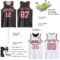 Custom Reversible Black Medium Pink Double Side Sublimation Basketball Suit Jersey