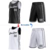 Custom Reversible Black White Double Side Star Sublimation Basketball Suit Jersey
