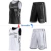 Custom Reversible Black White Double Side Star Sublimation Basketball Suit Jersey