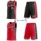 Custom Reversible Black Red-White Double Side Star Sublimation Basketball Suit Jersey