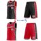 Custom Reversible Black White-Red Double Side Star Sublimation Basketball Suit Jersey