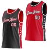 Custom Reversible Black White-Red Double Side Star Sublimation Basketball Suit Jersey