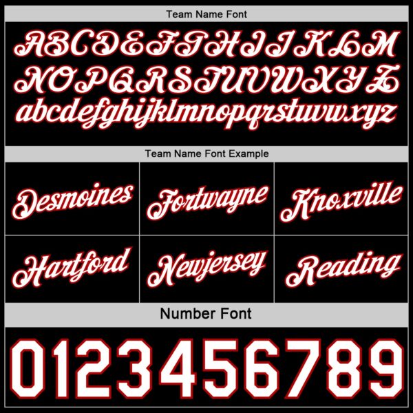 Custom Reversible Black White-Red Double Side Star Sublimation Basketball Suit Jersey