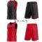 Custom Reversible Black Red Double Side Star Sublimation Basketball Suit Jersey