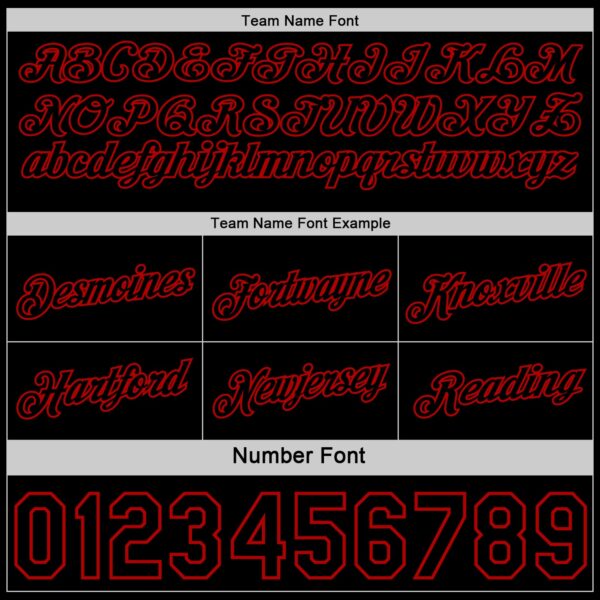 Custom Reversible Black Red Double Side Star Sublimation Basketball Suit Jersey