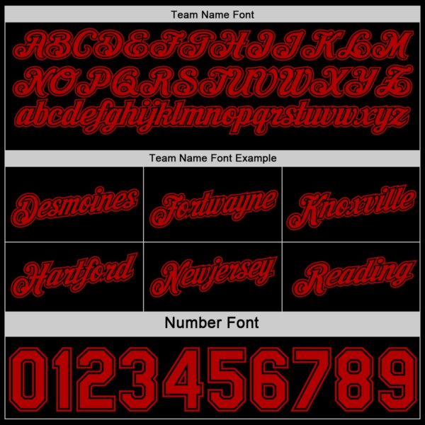 Custom Reversible Black Red Double Side Star Sublimation Basketball Suit Jersey