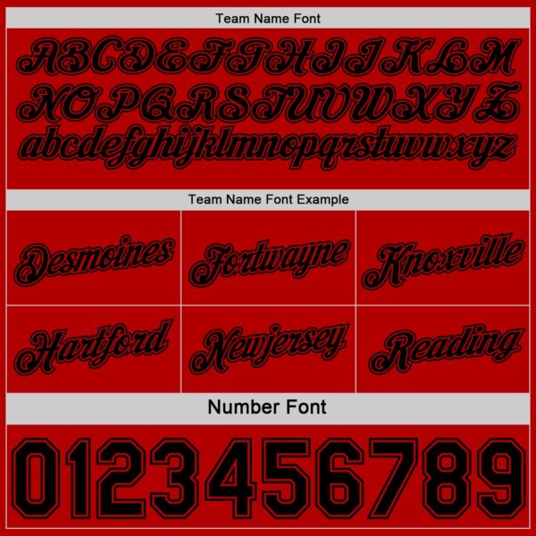 Custom Reversible Black Red Double Side Star Sublimation Basketball Suit Jersey