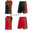 Custom Reversible Black Red-Gold Double Side Star Sublimation Basketball Suit Jersey