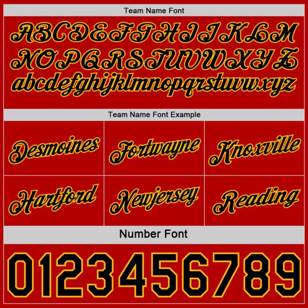 Custom Reversible Black Red-Gold Double Side Star Sublimation Basketball Suit Jersey