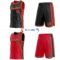 Custom Reversible Black Red-Old Gold Double Side Star Sublimation Basketball Suit Jersey