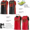 Custom Reversible Black Red-Old Gold Double Side Star Sublimation Basketball Suit Jersey