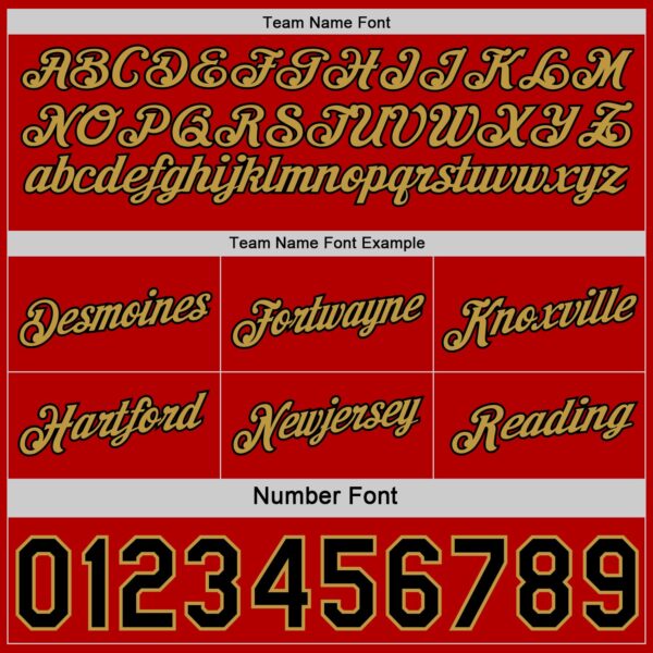 Custom Reversible Black Red-Old Gold Double Side Star Sublimation Basketball Suit Jersey