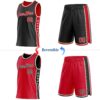 Custom Reversible Black Red-Cream Double Side Star Sublimation Basketball Suit Jersey