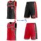 Custom Reversible Black Red-Cream Double Side Star Sublimation Basketball Suit Jersey