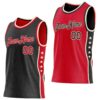 Custom Reversible Black Red-Cream Double Side Star Sublimation Basketball Suit Jersey
