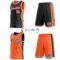Custom Reversible Black Orange-White Double Side Star Sublimation Basketball Suit Jersey