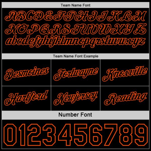 Custom Reversible Black Orange Double Side Star Sublimation Basketball Suit Jersey