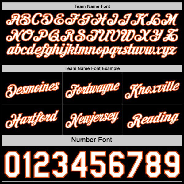 Custom Reversible Black White-Orange Double Side Star Sublimation Basketball Suit Jersey