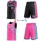Custom Reversible Black Pink-Sky Blue Double Side Star Sublimation Basketball Suit Jersey