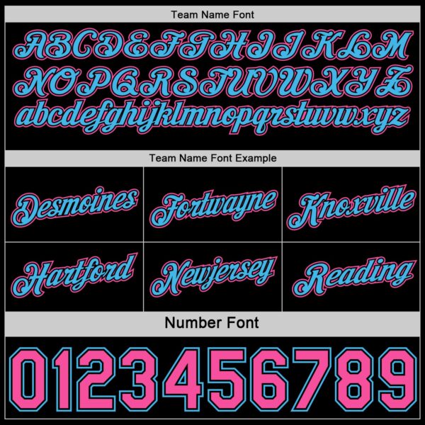 Custom Reversible Black Pink-Sky Blue Double Side Star Sublimation Basketball Suit Jersey