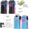Custom Reversible Black Pink-Sky Blue Double Side Star Sublimation Basketball Suit Jersey