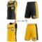 Custom Reversible Black Gold-White Double Side Star Sublimation Basketball Suit Jersey