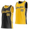Custom Reversible Black Gold-White Double Side Star Sublimation Basketball Suit Jersey