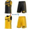 Custom Reversible Black Gold Double Side Star Sublimation Basketball Suit Jersey