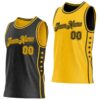 Custom Reversible Black Gold Double Side Star Sublimation Basketball Suit Jersey