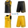Custom Reversible Black Gold Double Side Star Sublimation Basketball Suit Jersey