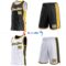 Custom Reversible Black White-Gold Double Side Star Sublimation Basketball Suit Jersey