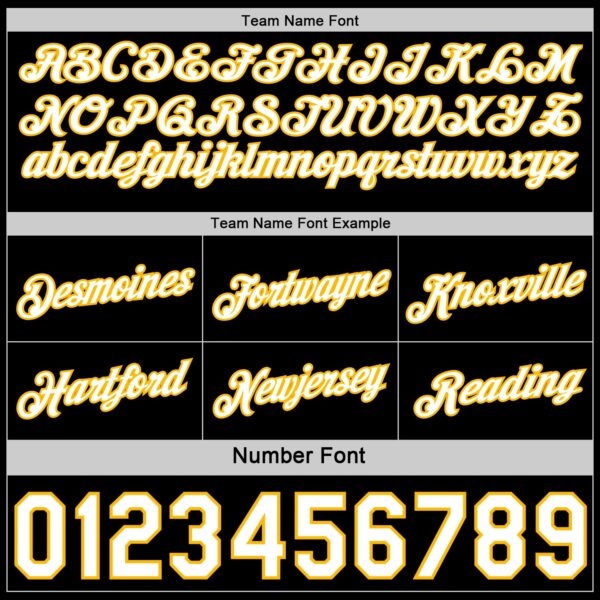 Custom Reversible Black White-Gold Double Side Star Sublimation Basketball Suit Jersey