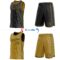 Custom Reversible Black Old Gold Double Side Star Sublimation Basketball Suit Jersey