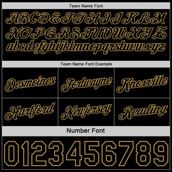Custom Reversible Black Old Gold Double Side Star Sublimation Basketball Suit Jersey
